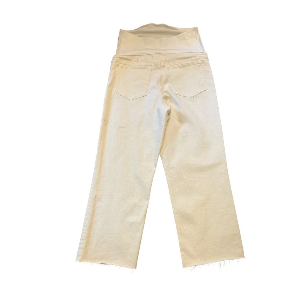 Madewell The Maternity Perfect Vintage Wide-Leg Crop Jean Cream White 8 29 NZ689